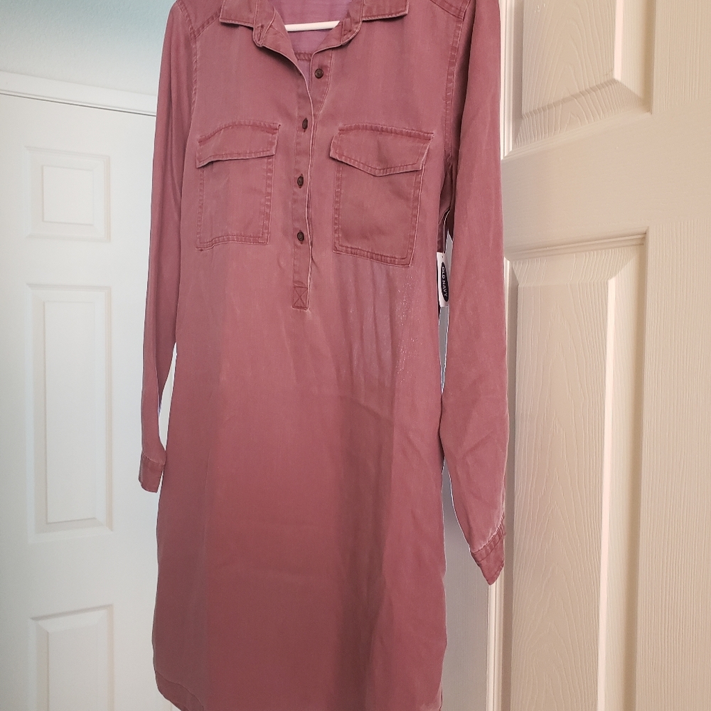 Muted burgundy long sleeve dress